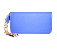 Jinweixb Luxury letter women's long wallet with decorative tribal print wristband and and multiple card slots, blue
