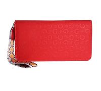 Jinweixb Luxury letter women's long wallet with decorative tribal print wristband and and multiple card slots, red