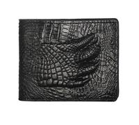 Jinweixb Men's slim fit wallet, animal paw printed synthetic leather, multi slot wallet card holder, black
