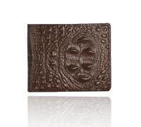 Jinweixb Men's slim fit wallet, crocodile pattern synthetic leather, multi card slot, coffee color,