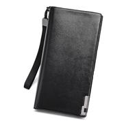 Jinweixb Men's wallet, men's long wallet, men's zipper long business wallet, multi card slot, detachable wristband, 7.87 x 4.13 inches, black wallet