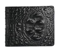 Jinweixb Men's wallet, ultra-thin wallet, men's slim fit wallet, synthetic leather with crocodile pattern, multiple card slots, black, 4.52 x 3.74 x 0.4 inches