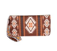 Jinweixb Tribal printed wallet, full-length zipper and wide wristband for added security