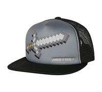 JINX Minecraft Iron Sword Trucker Snapback Baseball Hat, Gray, Youth Fit