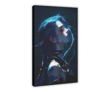 Jinx Wall Art, Arcane Season 2 Poster, Canvas Poster Wall Art Decor Print Picture Paintings for Living Room Bedroom Decoration Frame-style 12x18inch(30x45cm)