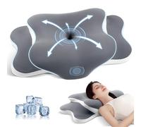 JINXIA Cervical Memory Foam Pillow, Ergonomic Pillow for Neck and Shoulder Pain Relief, Orthopedic Neck Support Pillow for Side/Supine/Prone Sleepers with Removable Cover, Light Gray