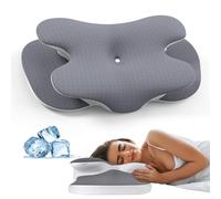 JINXIA Cervical Pillow for Neck and Shoulder, Memory Foam Pillow with Soft Silk Case, Ergonomic Orthopedic Neck Support Pillow, Back Side Sleeper Pillow for Sleeping, Graywhite