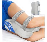 JINXIA Knee Pillow for Sleeping on Side, Memory Foam Leg Pillow for Hip Support and Alignment, Comfortable Side Sleeper Cushion for Joint, Back, Sciatica Pain Relief and Pregnancy, Grey-White