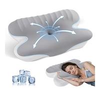 JINXIA Memory Foam Pillows for Sleeping,Ergonomic Orthopedic Neck Support Pillow,Cooling Pillow with Removable Pillowcase for Side,Back, Stomach Sleepers,Light Gray