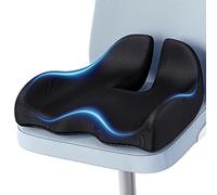 JINXIA Memory Seat Cushion for Office Chair Pressure Relief Sciatica & Tailbone Pain Relief Memory Foam Firm Coccyx Pad for Long Sitting, for Office Chair, Gaming Chair and Car Seat, Black