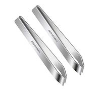 JINXIAN 2 Pcs Fish Bone Tweezers Stainless Steel Fish Tweezers Bones Remover Tweezers Pin Bone Flat Tweezers for Professional Removing Fish Bones and Pulling Out Chicken Feathers