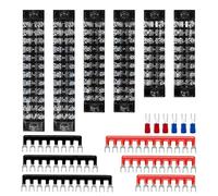 JINXIAN 6Pcs Din Rail Terminal Block Connector Dual Rows Covered Screw