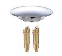 JINXIAN Bathroom Sink Drain Plug Stopper, Pop Up Click Clack Sprung Plug for Washbasin, Kitchen, Bathroom, Polished Chrome, Silver