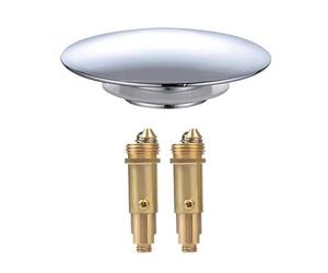 JINXIAN Bathroom Sink Drain Plug Stopper, Pop Up Click Clack Sprung Plug for Washbasin, Kitchen, Bathroom, Polished Chrome, Silver