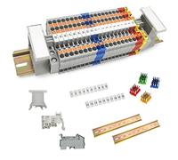 JINXIAN DIN Rail Connectors Block Terminal Kit PT2.5-TWIN Rail Through