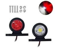 JinXiu LED Side Marker Lights 12V, 1 Pair White Red Double Sided Warning Lamp Indicator Parking Light Clearance Lights for Truck Trailer RV Boat