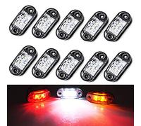 JinXiu Side Marker Lights 12v White,10pc LED Marker Lights 12v Waterproof Rear Car External Lamp Warning Light Auto Trailer Truck Lights (White)