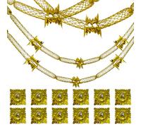 JINXIXI 12 Pcs Gold Christmas Ceiling Decorations- - Hanging retro gold Foil Christmas, Xmas Hanging Decorations Indoor for Office Christmas Holiday Party Decorations (Gold)