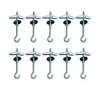 JINXM 10 Pcs Ceiling Hooks,Ceiling Plasterboard Mount Hook Spring Toggle Wing Bolt Hook for Hanging Plants Fixing Anchors Hook with Threaded