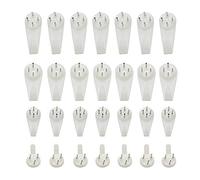 JINXM 80pcs Picture Hooks for Hard Wall Picture Hanging Kit Non-Trace Hard Wall Hanger Hook White Picture Hanger Set