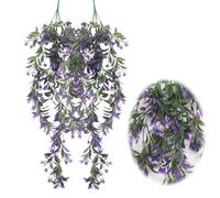 JINXM Artificial Hanging Vines Plants Plastic Ferns Plants Artificial Ivy Garland Trailing Weeping Ivy Vine Drooping Plant for Balcony Porches Patio Basket Decor (Purple)