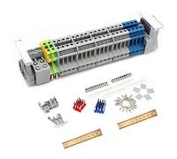 JINXM DIN Rail Terminal Blocks Kit UK 2.5 Din Rail Connectors Universal Class Terminal Blocks Crimp Connectors Ground Blocks End Covers Fixed Bridge End Brackets Aluminum Rail