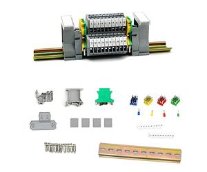 JINXM DIN Rail Terminal Blocks MBKKB2.5 Terminal Connector Block Connectors Din Rail Connectors, Wire Connectors Push Fit Kit