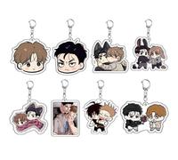 JinxManga Keychain Cute Figure Cosplay Chain Jewellery - Acryl, Multicolore, 8 Pieces