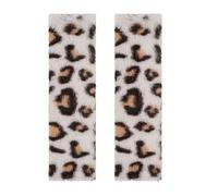 JINXU 2 Pack Seat Belt Cover Pad, Cute Plush Leopard Print Seatbelt Covers Seatbelt Shoulder for More Comfortable Driving, Plush Fluffy Soft Seat Belt Cover, Car Interior Accessories, White