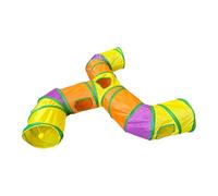 Jinyilwn Cat Tube and Tunnel, Cat Tunnel for Indoor Cats - Rainbow Folding Tube Playground for Kittens | 3 Way Cat Tube with Peek Hole, Indoor Exercise Cat Play Tunnel, Interactive Pet Tunnel for Cat