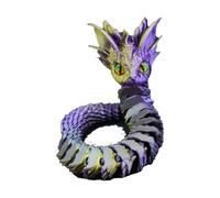 Jinyilwn Printed Flexible Snake, Printed Clear Snake - Flexible Joint Animal Movable Snake Toy, Collectible Exquisite Desk Figure for Car Home Decoration, Aquarium