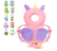 JINYJIA Baby Head Protector Backpack, Toddler Safety Soft Pads, Head Protection for 4-24 Months Learning Walking, Unicorns