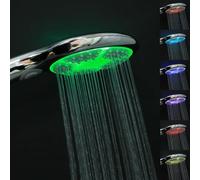 JINYOMFLY LED Shower Head with Lights 7 Colours Changing, Handheld Showerhead with LED, High Pressure SPA Shower Head with 3 Modes, Battery-Free
