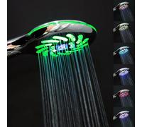 JINYOMFLY LED Shower Head with Temperature Display, Shower Head LED 7 Colours Changing, Handheld Showerhead with LED Digital Display, Battery-Free