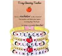 JINYRSOC Teacher Appreciation Gift for Women, End of Year Thank You Bracelet, Teacher Must-Have Gift, Thoughtful Teacher Gift from Student, Heartfelt Teacher Thank You Present, M, no gemstone