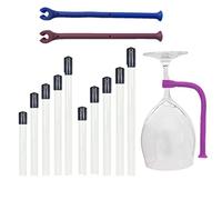 JinYu 12 Pack Silicone Stemware Saver Flexible Stemware Holder Dishwasher Wine Glass Protector Tether Silicone Dishwasher Attachment Purple Blue (Mixed Color)