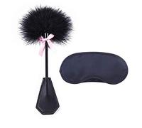 JinYu 2 Pack Feather Tickler and Eye Mask for Game Play,Cover Eye,Lover,Costume French Maid Costume Accessory Kit
