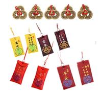 JinYu 5 Chinese Feng Shui Copper Coins and 4 Chinese Sachet Silk Brocade Coin Bags Pouches with Drawstring Jewelry Gift Bag Candy Sachet Pouch Small Chinese Embroidered Organizers Pocket for Women