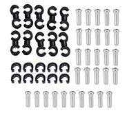 JinYu 50 Pcs Black Bicycle C-Clips Clamps and S-Clips Clamps, Silver Cable End Crimps Road Bicycle Mountain Bike C Clips Housing Hose Guide Clamps, for Brake Derailleur Shift Cables
