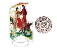 JinYu Acrylic Cardboard Cutouts Tian Guan Ci Fu Xie Lian Hua Cheng Stand Figure Model Stand Desk Decor and 10pcs Stickers for Fans (big B)