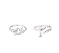 JinYu Heaven Official's Blessing Rings Tian Guan Ci Fu Hua Cheng Xie Lian Cosplay Couple Ring Costume Jewelry and 10 Stickers