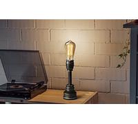 JINYU Vintage American Village Style Desk Light Creative Table Lamp Alloy Metal Water Pipe Table Night Lights, Bedside Desk Lamps, Industrial Steampunk Retro Base E27 Holder Fitting Lighting Fixture