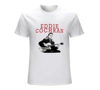 JINYUWAYE Men's Eddie Cochran T Shirt Rockabilly Unisex Colours Top Sweatshirt Short Sleeve White S