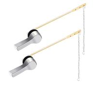 Jinzhenhong 2PCS Metal Toilet Handle Replacement, Front Mount Toilet Handle, Toilet Flush Handle, Toilet Handle Replacement Kit, Brass Toilet Tank Lever Toilet Accessories (2)