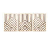 Jinzhenhong 3PCS Wood Mountain Wall Art, Modern Wooden Panel Mountain Wall Decor, Decorative Forest Nature Abstract Line Minimalist Wall Art for Living Room Bedroom Farmhouse (Light brown)