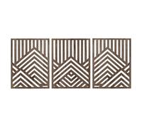 Jinzhenhong 3PCS Wood Mountain Wall Art, Modern Wooden Panel Mountain Wall Decor, Decorative Forest Nature Abstract Line Minimalist Wall Art for Living Room Bedroom Farmhouse (Dark brown)