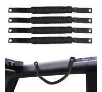 Jinzhenhong 4PCS Black Nylon Roll Bar Grab Handles - 350 Lbs Load-Bearing, Wear-Resistant Non-Slipping Paracord Grab Handles, Off-Road Car Accessories Compatible with Ford Bronco Jeep Wrangler