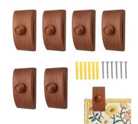 Jinzhenhong 6 Packs Wood Tapestry Wall Hangers, Quilt Hangers for Wall Hangings, Blanket Hanger Clamps, Wooden Wall Clips for Hanging Quilts, Tapestries, Rugs (Dark Brown)