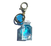 JINZHOUFZ Mobile Liquid Key Chain - Cute Marine Life Quicksand Bottle Bag Ring Car Trinket Pendant, Blue Bottle Polar Bear, 3.93x1.18x1.18 inches；1.41 ounces