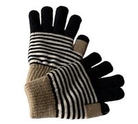 JINZIJINYU Knitted Thermal Gloves Womens Winter Double Layer Plus Velvet Thickened Gloves For Women Touch Screen Knitted Wool Warm And Cold Proof Cycling Five Finger Student Blue